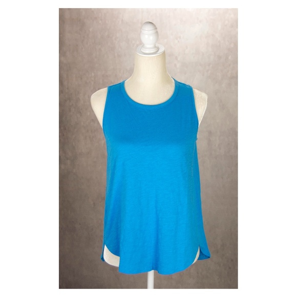 LOFT Tops - LOFT Blue Cotton Tank Top S